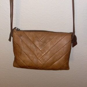 Leather Herringbone Crossbody Bag